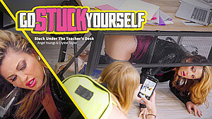 Angel Youngs & Crystal Taylor in Stuck Under The Teacher’s Desk